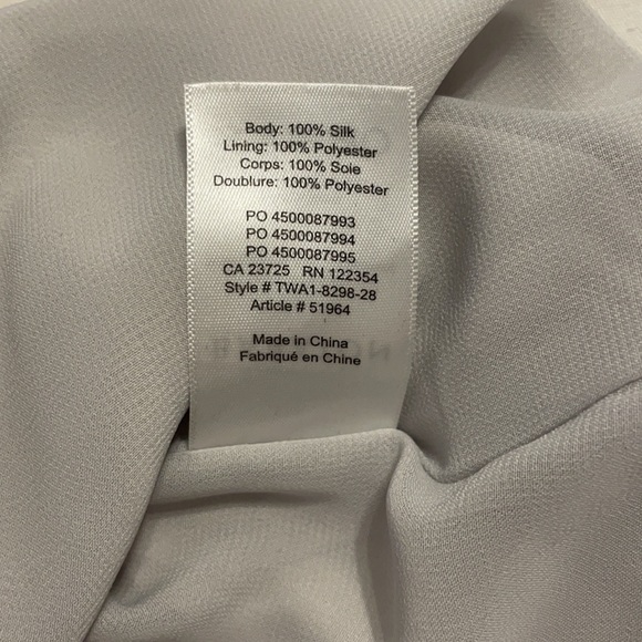 Aritzia Babaton Corbett Silk Romper - Silver/White Color - Picture 10 of 10